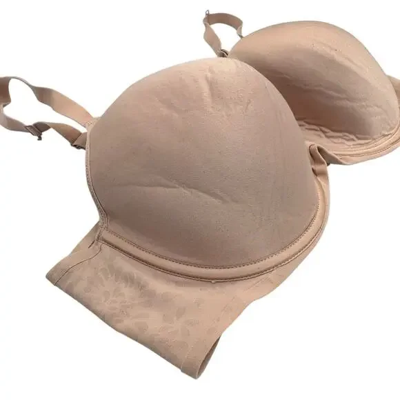 Chantelle 36DD Floral Print Underwire Padded Pale Pink T-Shirt Bra - Picture 3 of 4